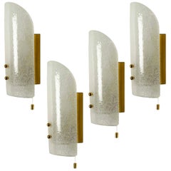 2 Hand Blown Massive Murano Wall Light Fixtures by J.T. Kalmar