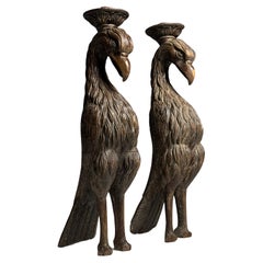 2 hand-carved statues of eagles ca. 1800