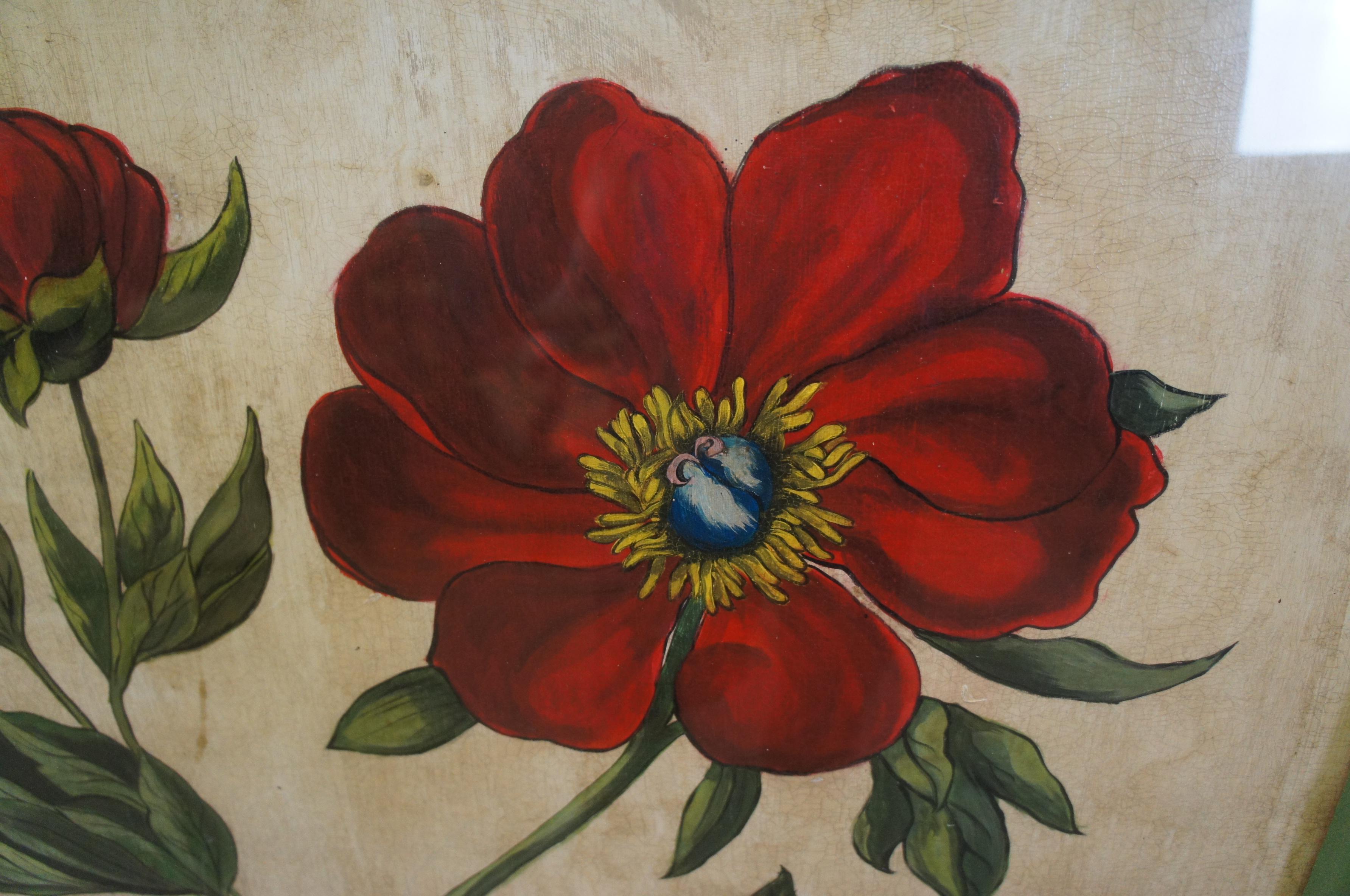 2 handbemalte geblümte botanische Gemälde aus der Alten Welt nach Basilius Besler 57