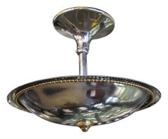 2 Hängelampen aus Bronze und Chrom, Französisch, Art déco-Stil, 1920