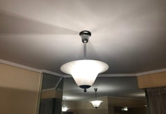 2 lampes suspendues Art Déco, allemandes, design Wmf, 1930 en verre irisé