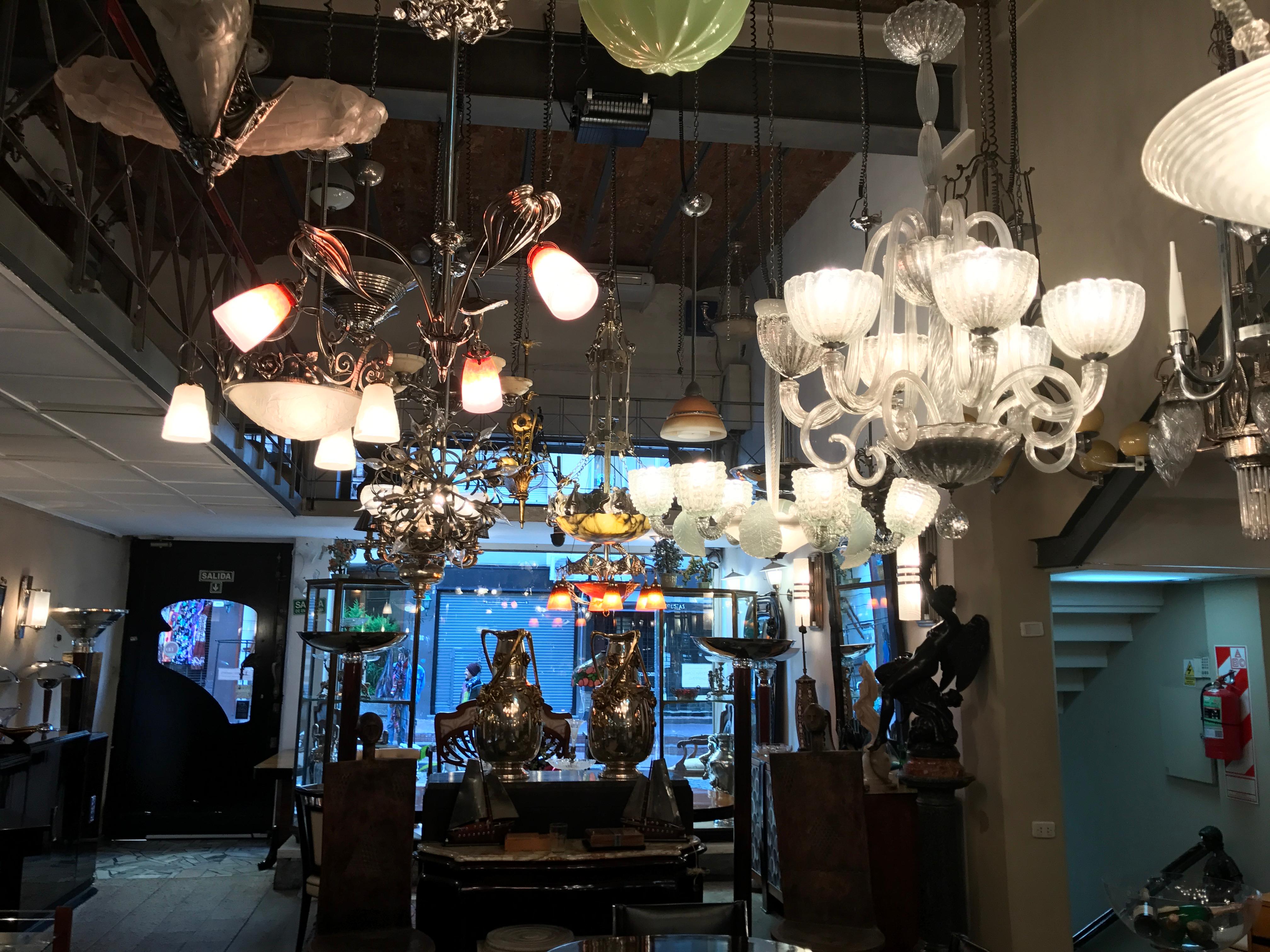 Mid-20th Century 2 Hanging Lamps in Chrome, 1950, Italian For Sale