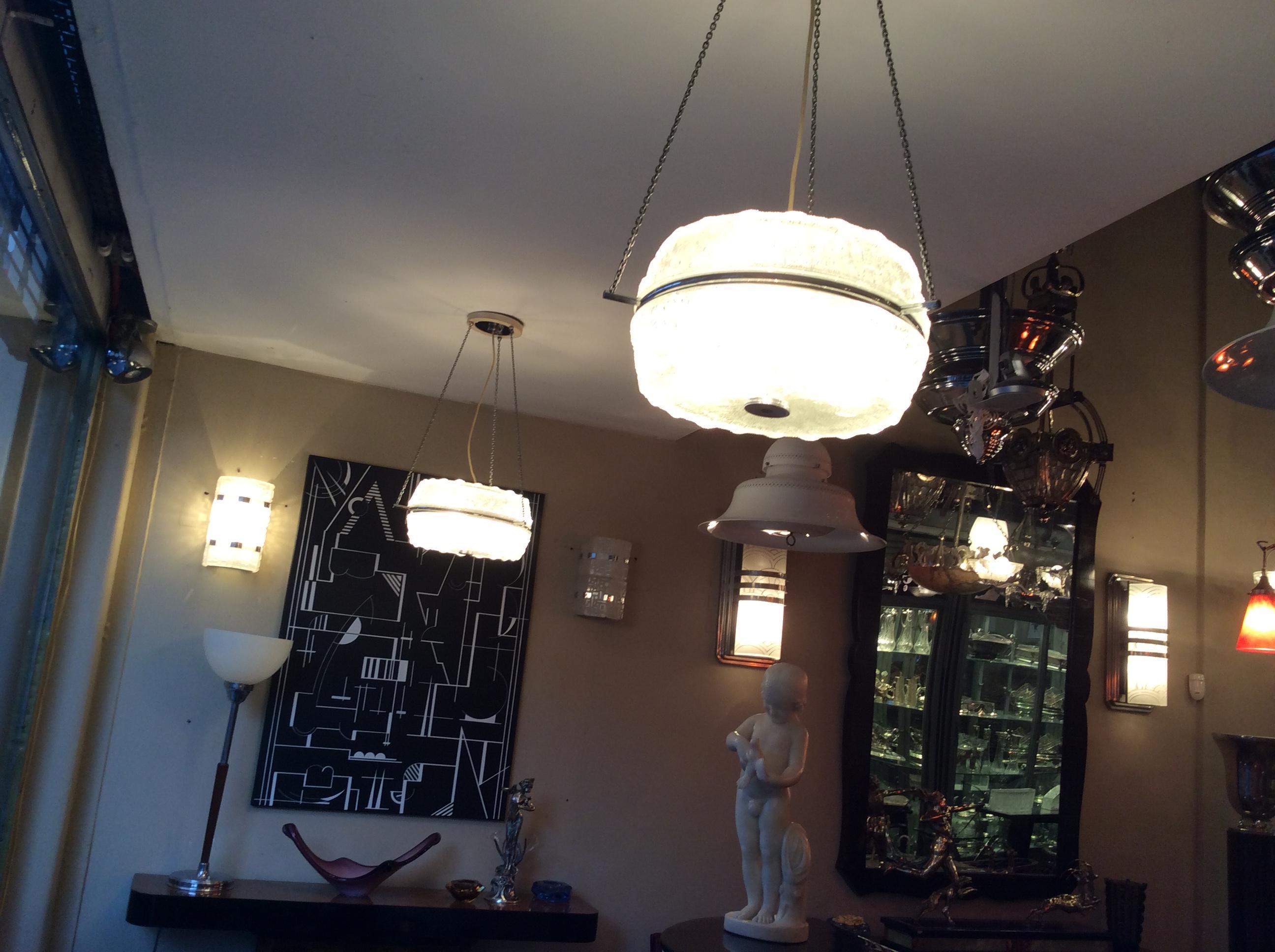 2 Hanging Lamps in Crystal, 1950 For Sale 10
