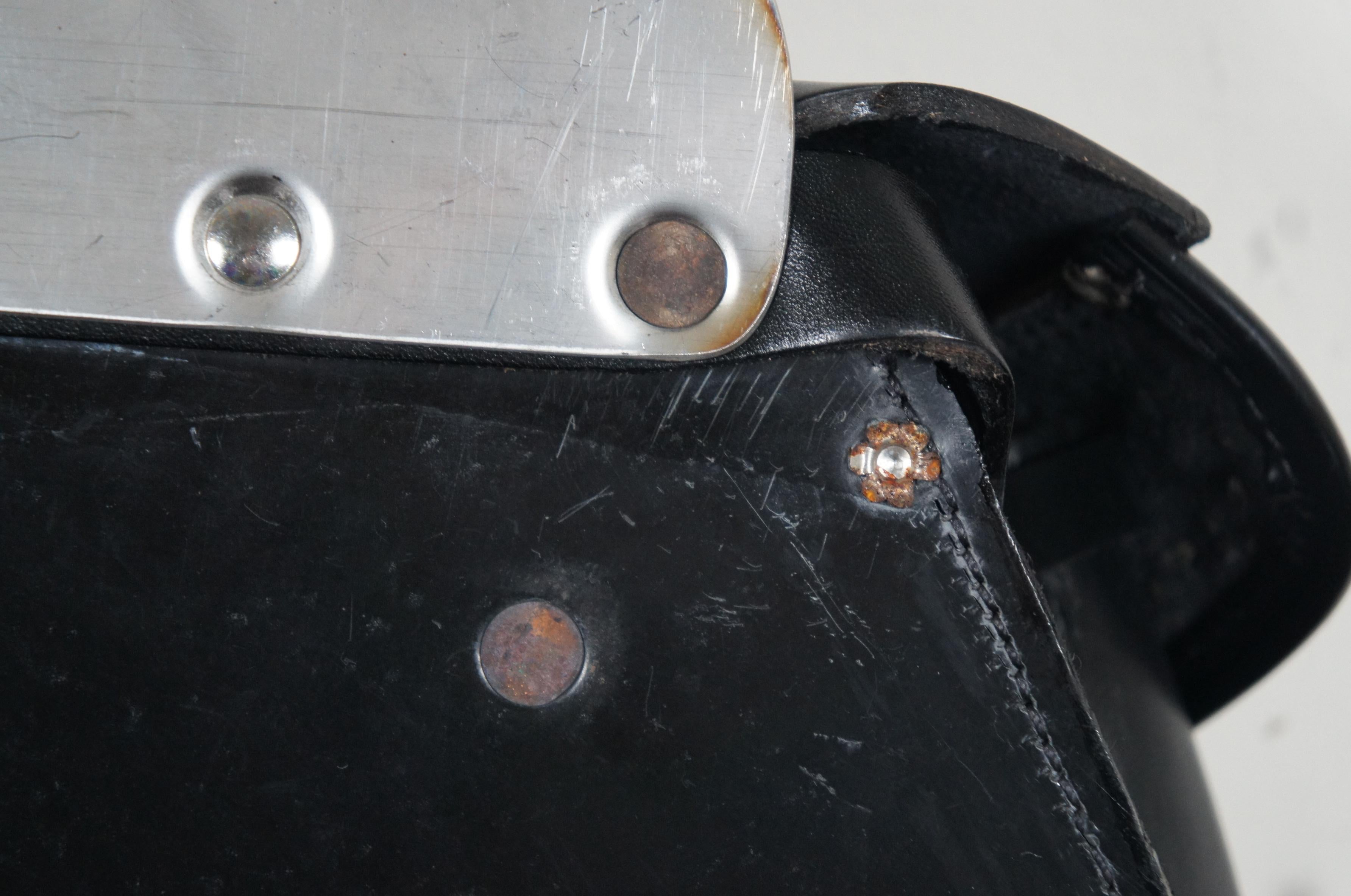 2 Harley Davidson OEM Knuckle Flat Panhead Black Studded Leather Saddlebags Pair 1