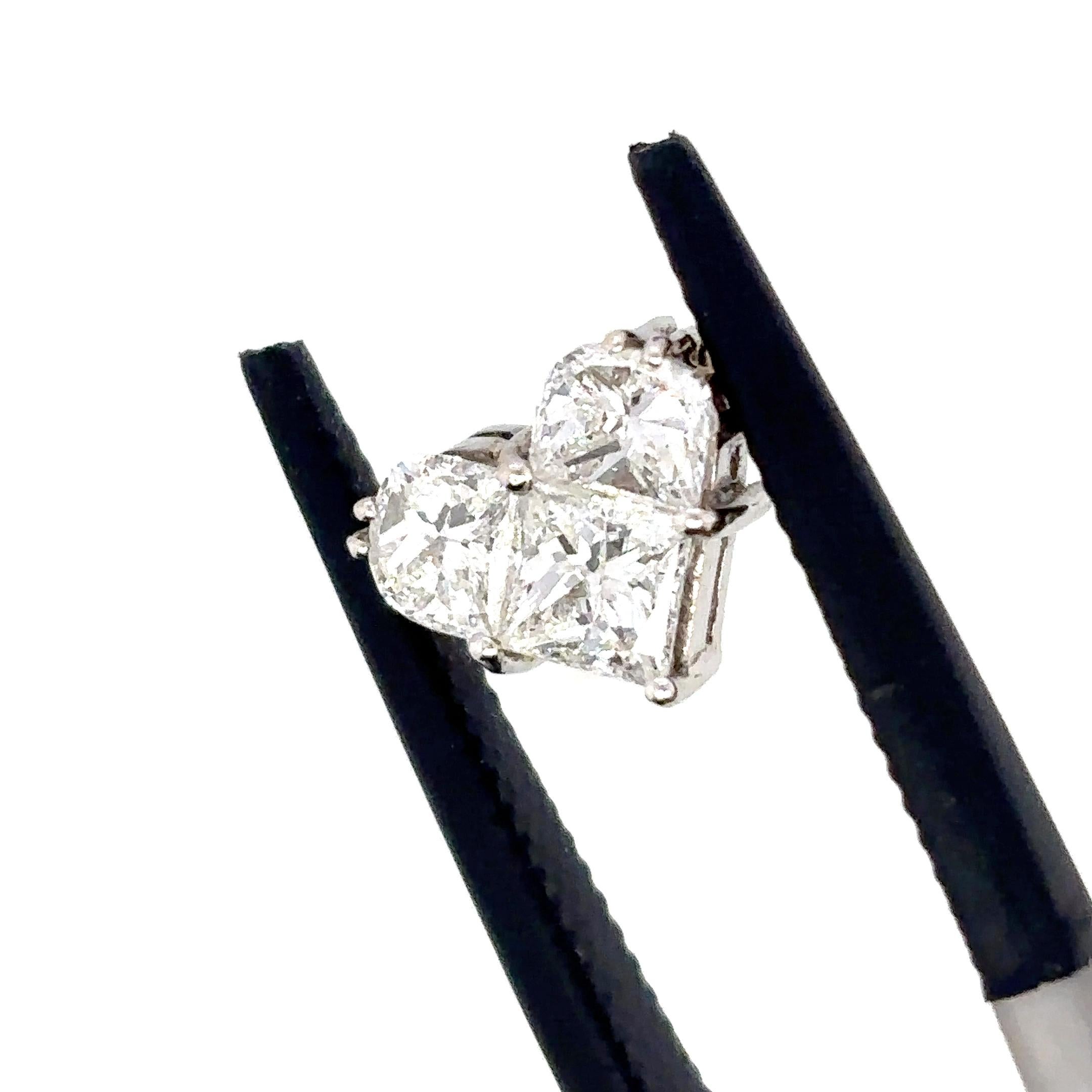 2 diamanti taglio torta a cuore Cts 2,13 in vendita 4