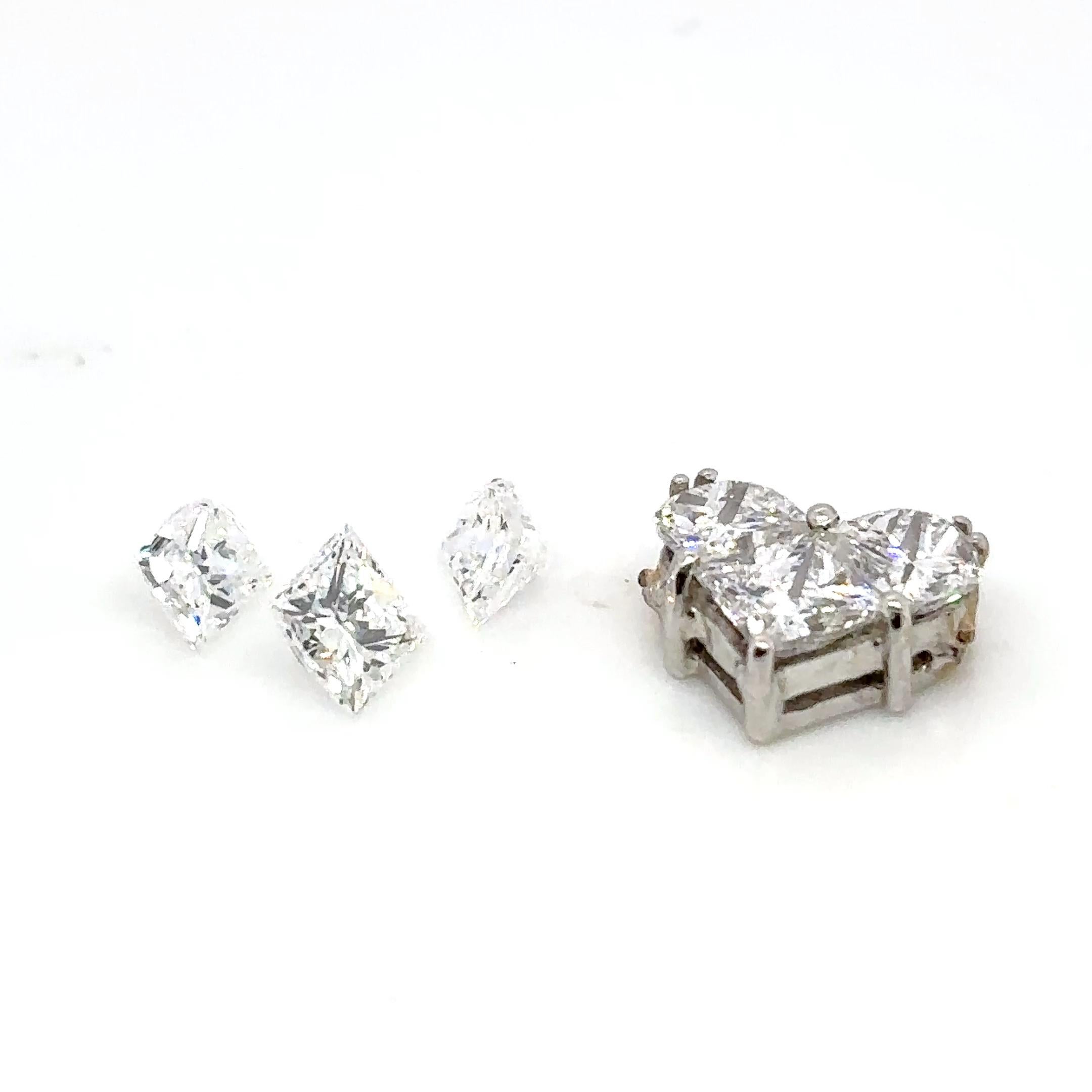 Cuore 2 diamanti taglio torta a cuore Cts 2,13 in vendita