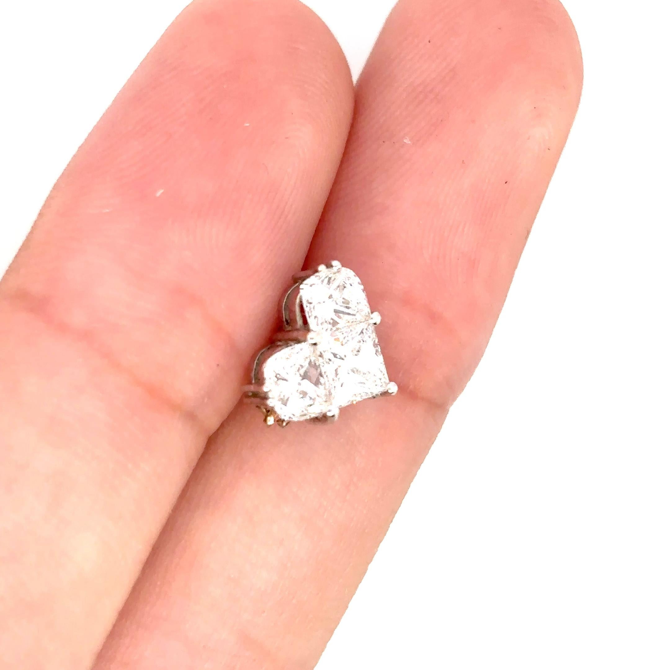 2 diamanti taglio torta a cuore Cts 2,13 in vendita 2