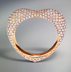 2 Heart shaped Pavé set diamond rings , pink & white+ Marquise Diamond Bracelet