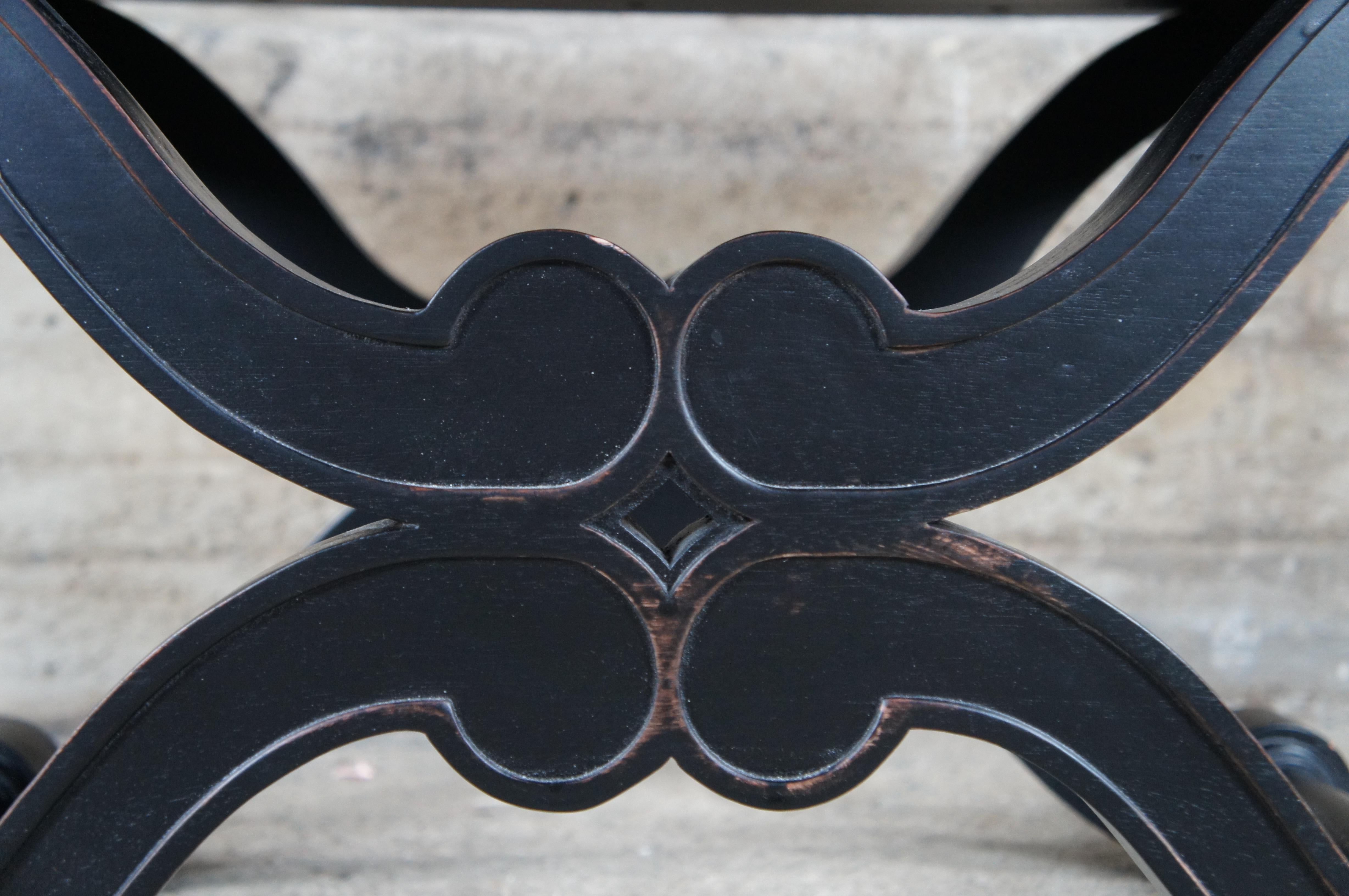 2 Henredon Celerie Kemble French Empire Curule Cowhide Stools Ottomans Bench For Sale 1