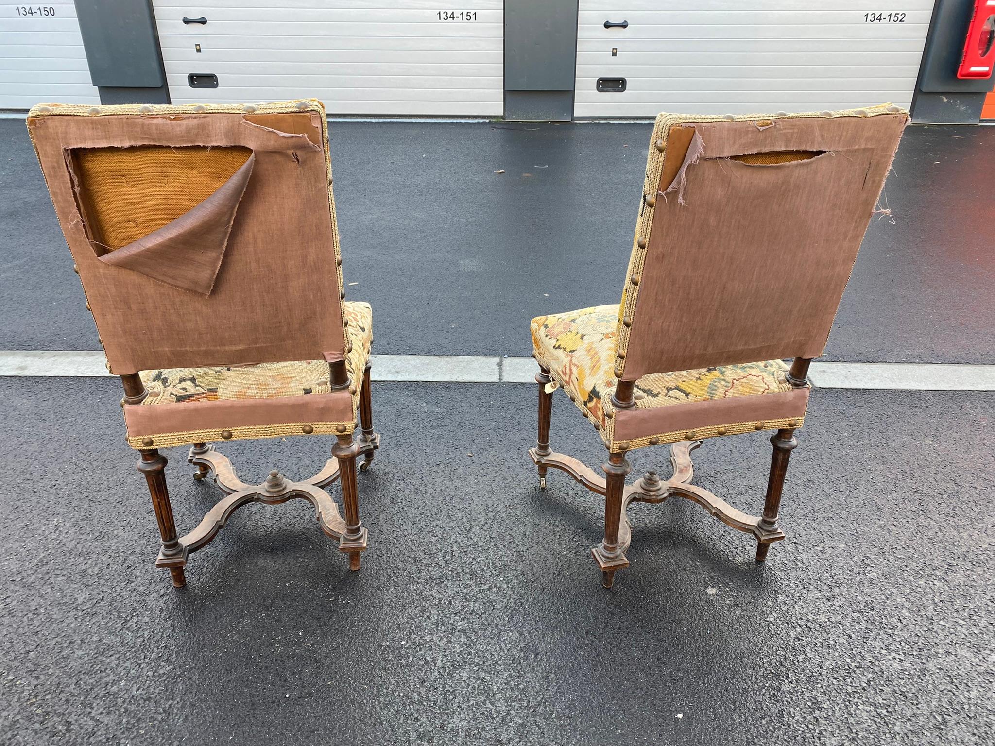2 Sillas estilo Henri 2, con hermosos tapices circa 1900 en venta 5