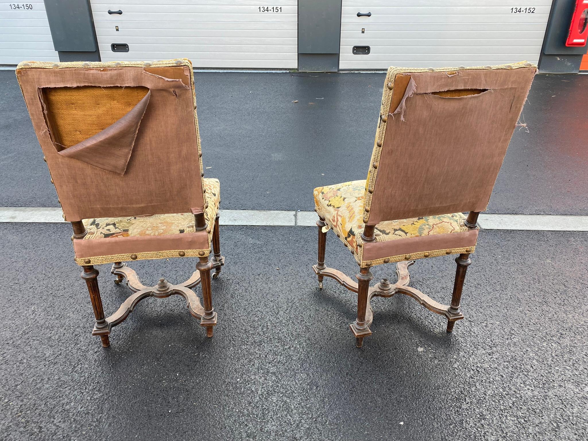 2 Henri 2 Style Chairs, with Beautiful Tapestries circa 1900 For Sale 5