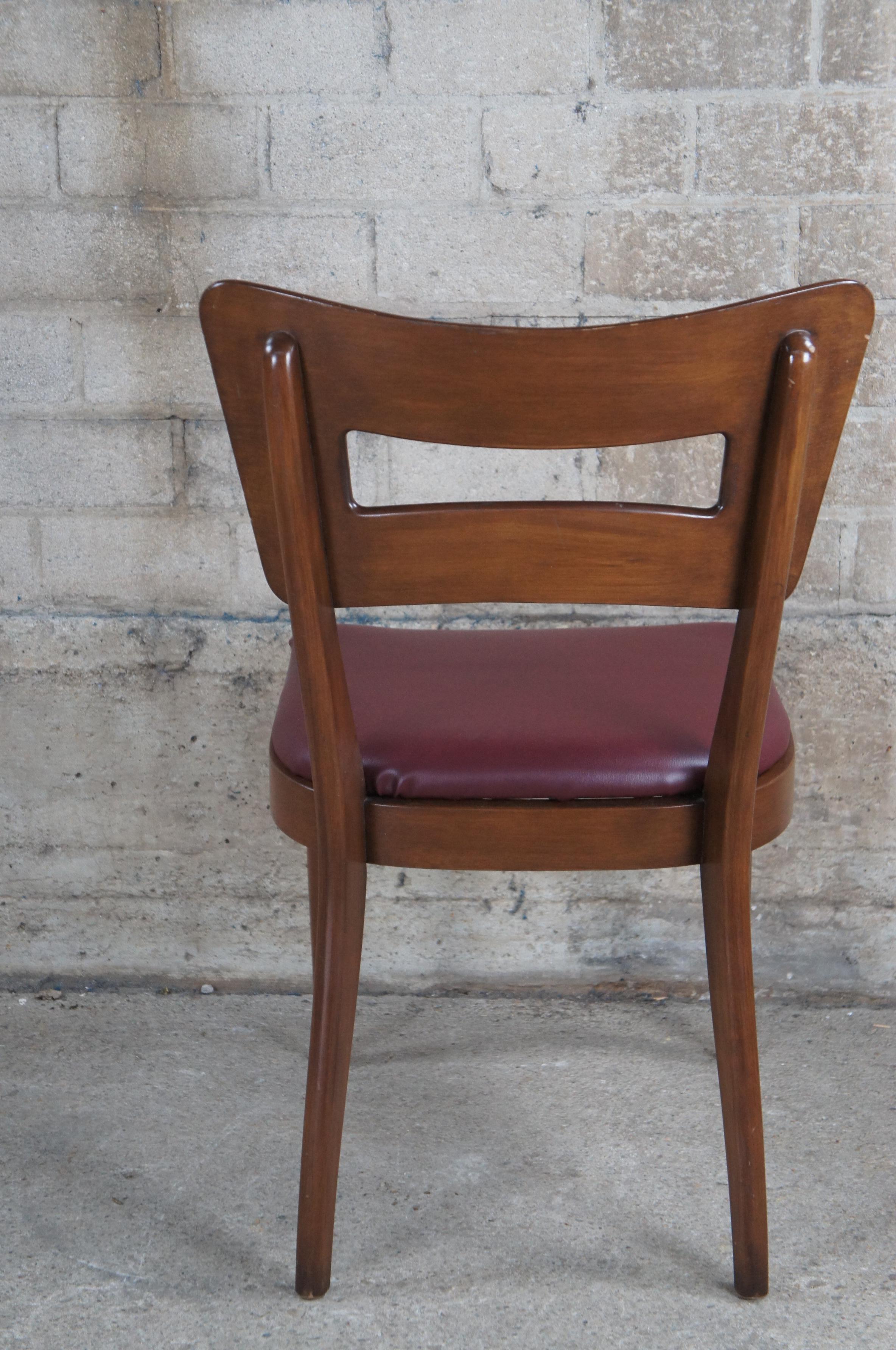 20th Century 2 Heywood Wakefield Mid-Century Modern M-1554-A Dogbone Maple Side Chairs Pair