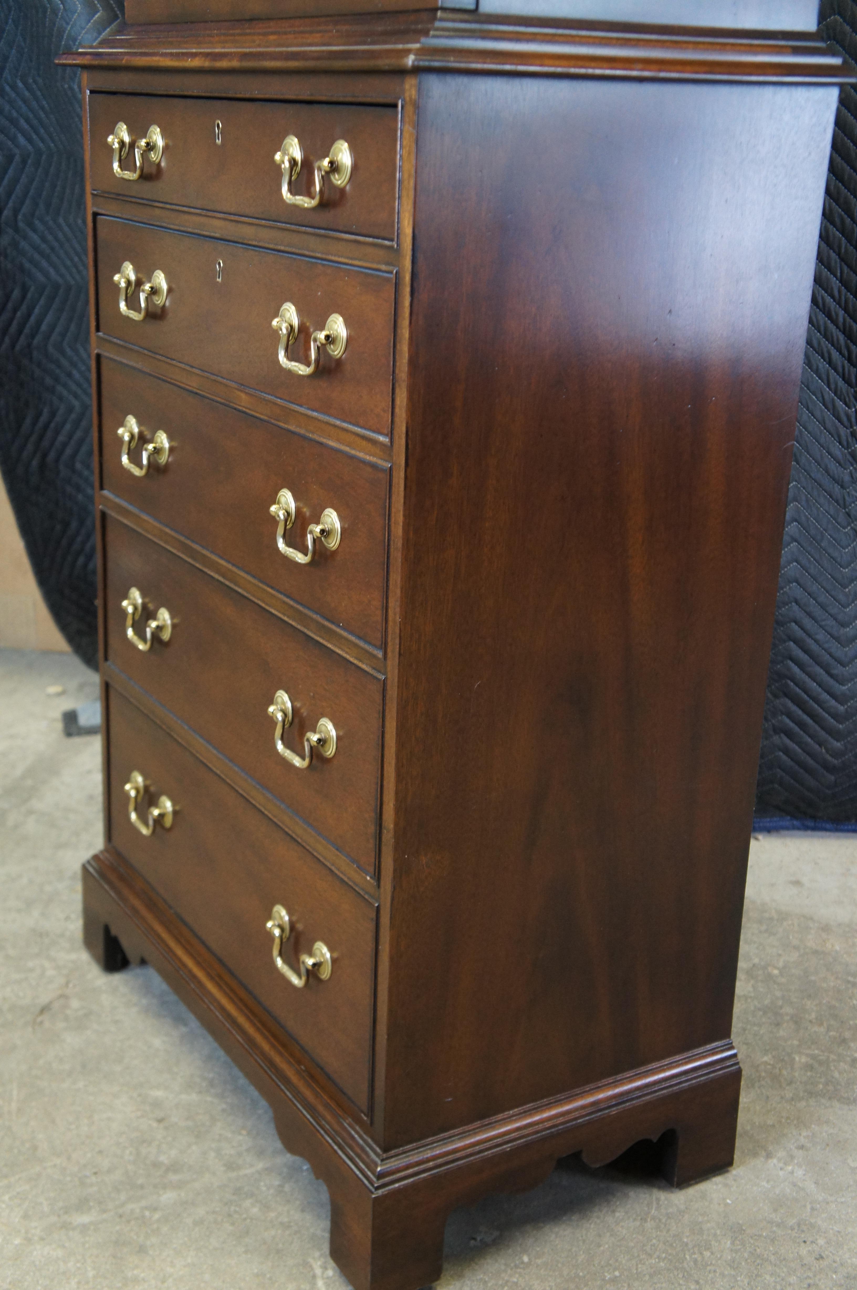 2 Hickory Chair Mahogany English Georgian Curio Cabinets Bookcases Chest 84