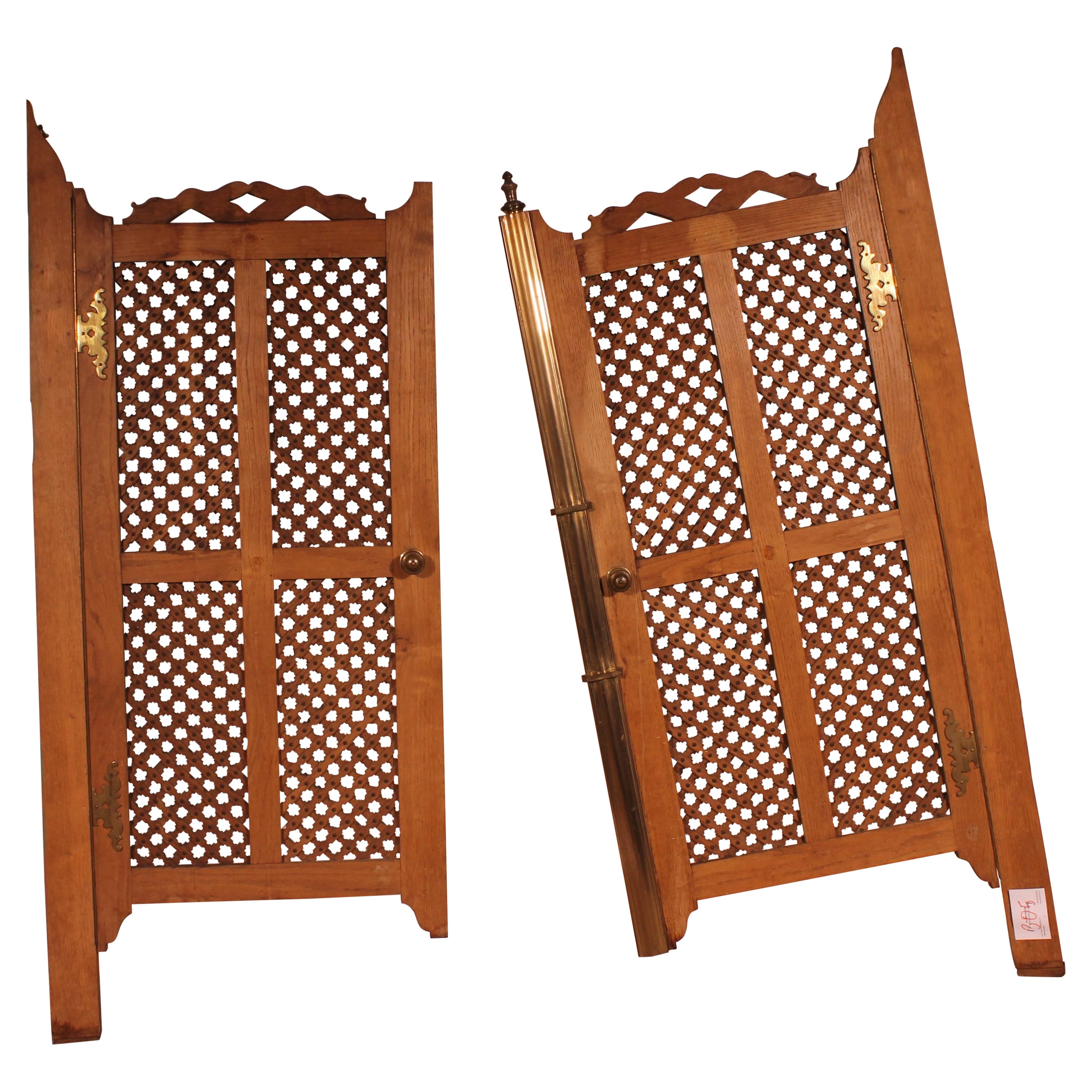 2 Hispano Moorish Hinged Doors, 19th Century