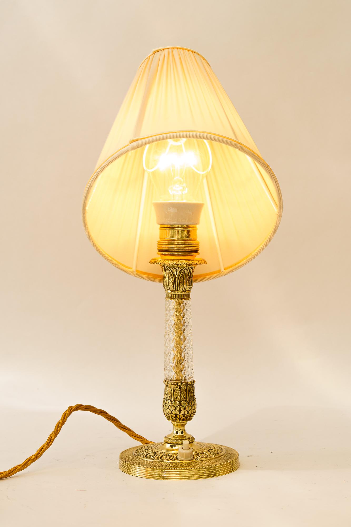 2 Historistic table lamps with fabric shades vienna around 1920s For Sale 4
