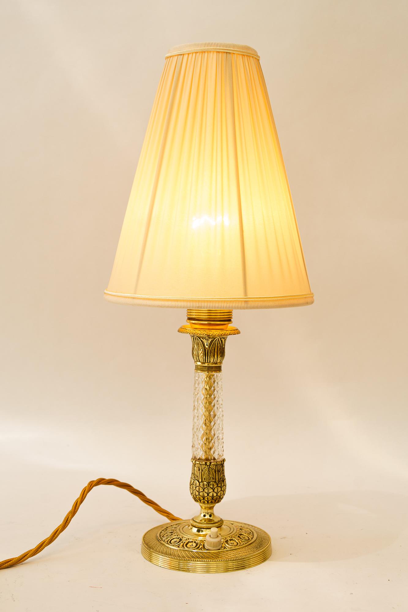 2 Historistic table lamps with fabric shades vienna around 1920s For Sale 6