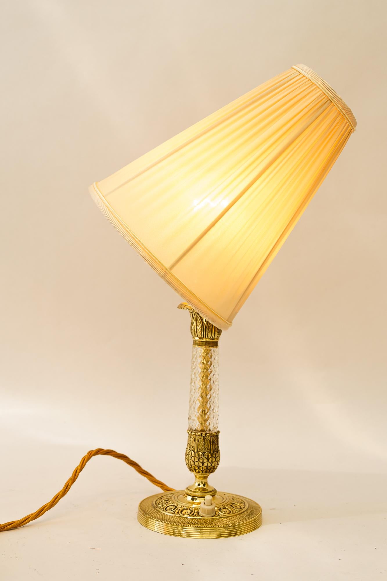 2 Historistic table lamps with fabric shades vienna around 1920s For Sale 7