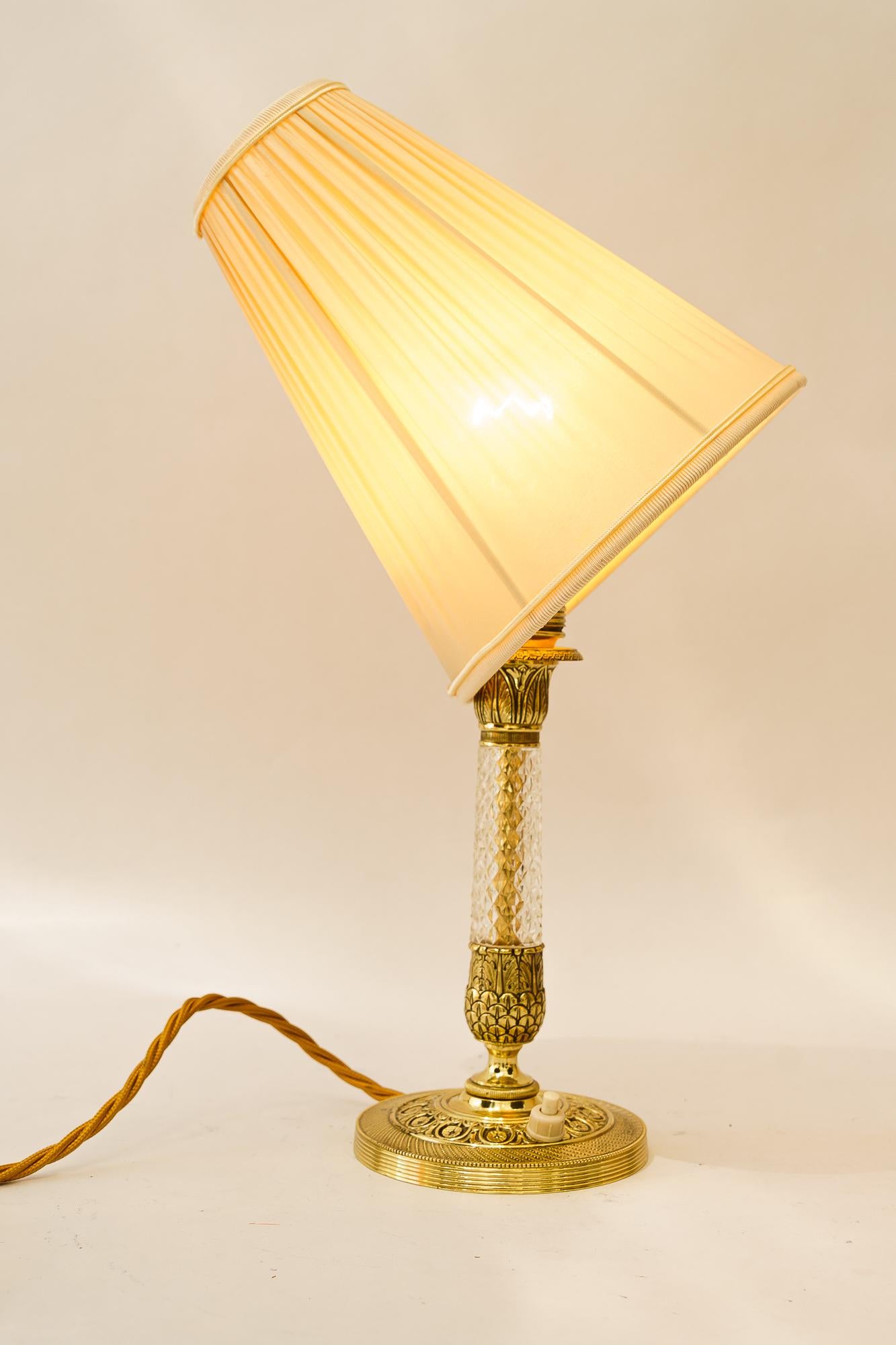 2 Historistic table lamps with fabric shades vienna around 1920s For Sale 8