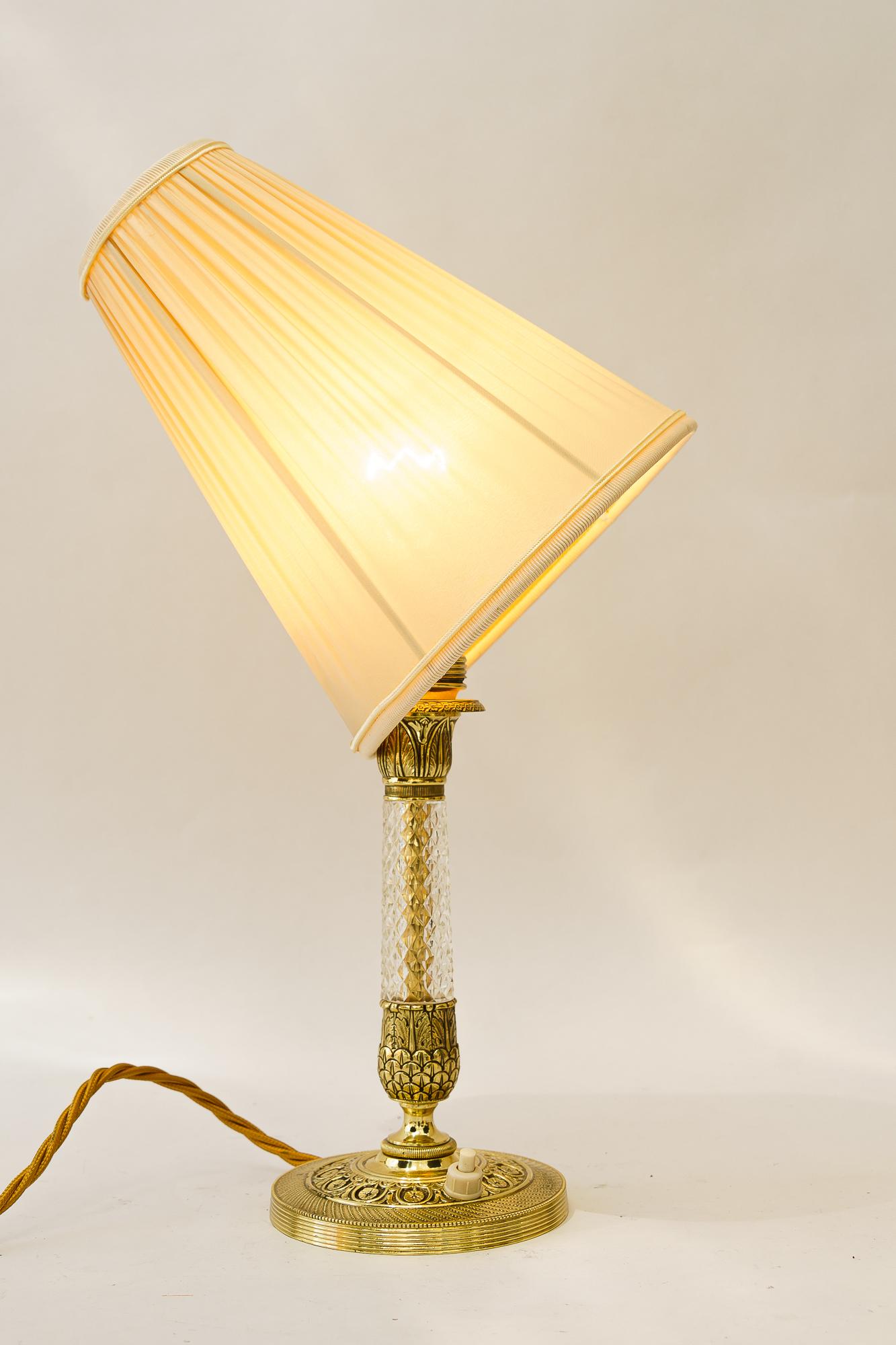 2 Historistic table lamps with fabric shades vienna around 1920s For Sale 9