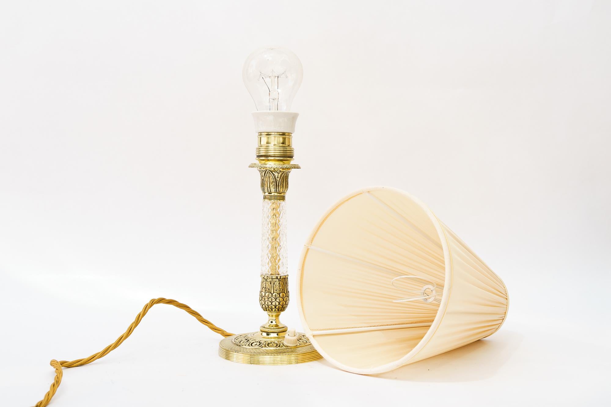2 Historistic table lamps with fabric shades vienna around 1920s For Sale 10