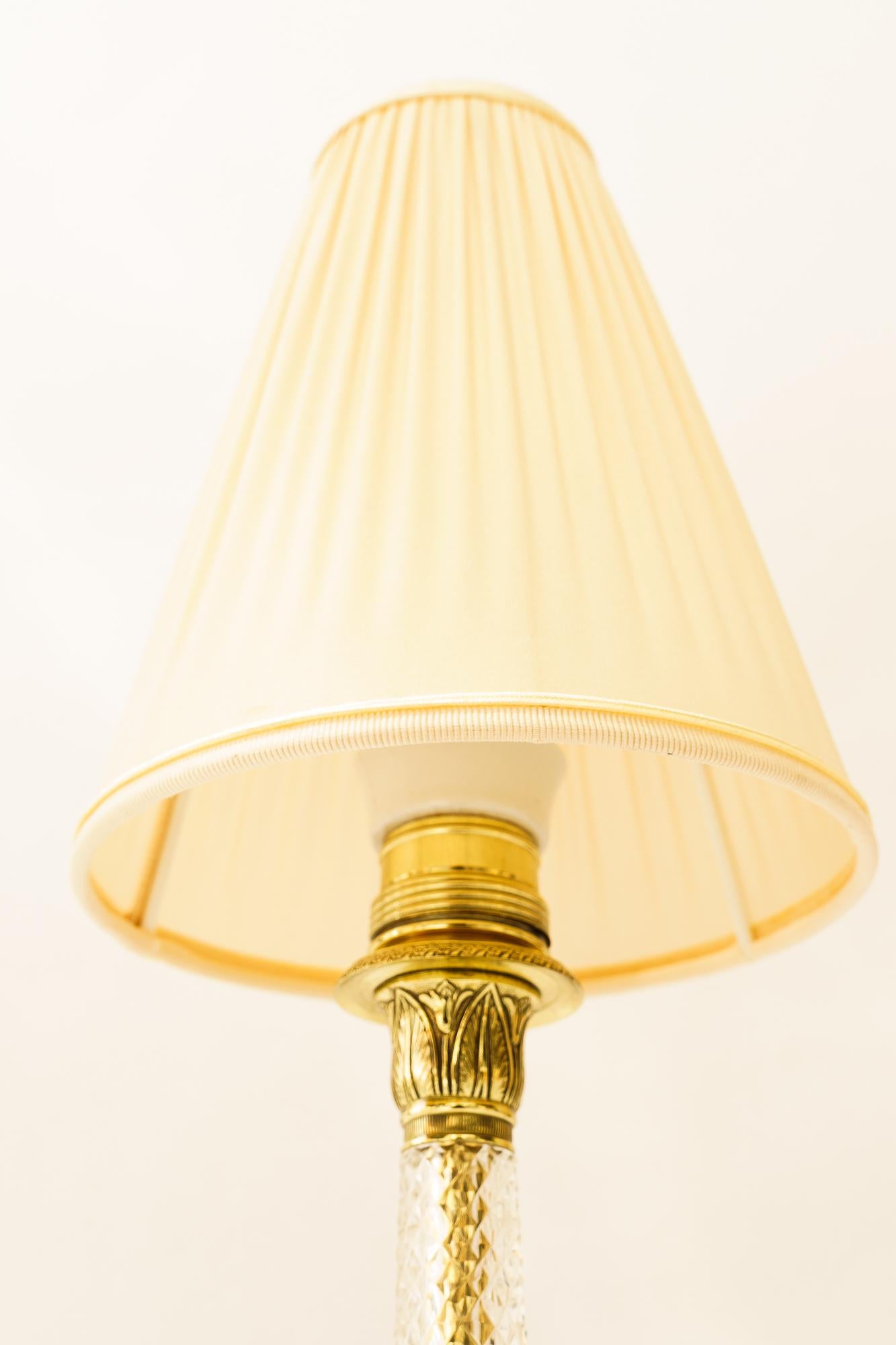 2 Historistic table lamps with fabric shades vienna around 1920s In Good Condition For Sale In Wien, AT