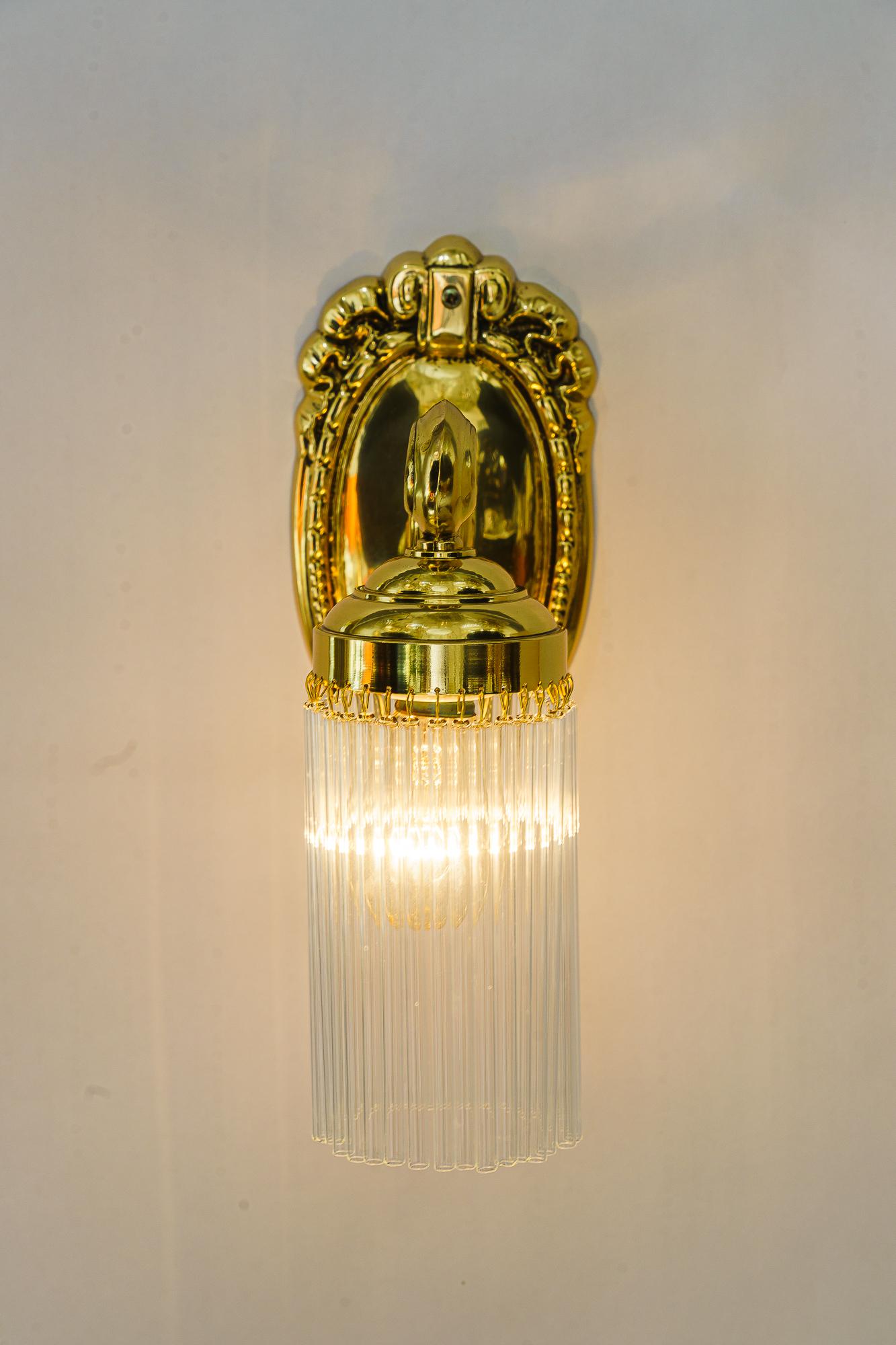 Brass 2 Historistic wall lamps vienna around 1890s For Sale