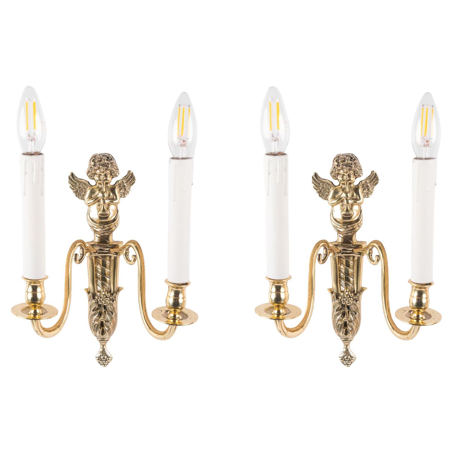 2 Historistic wall lamps vienna around 1890s For Sale