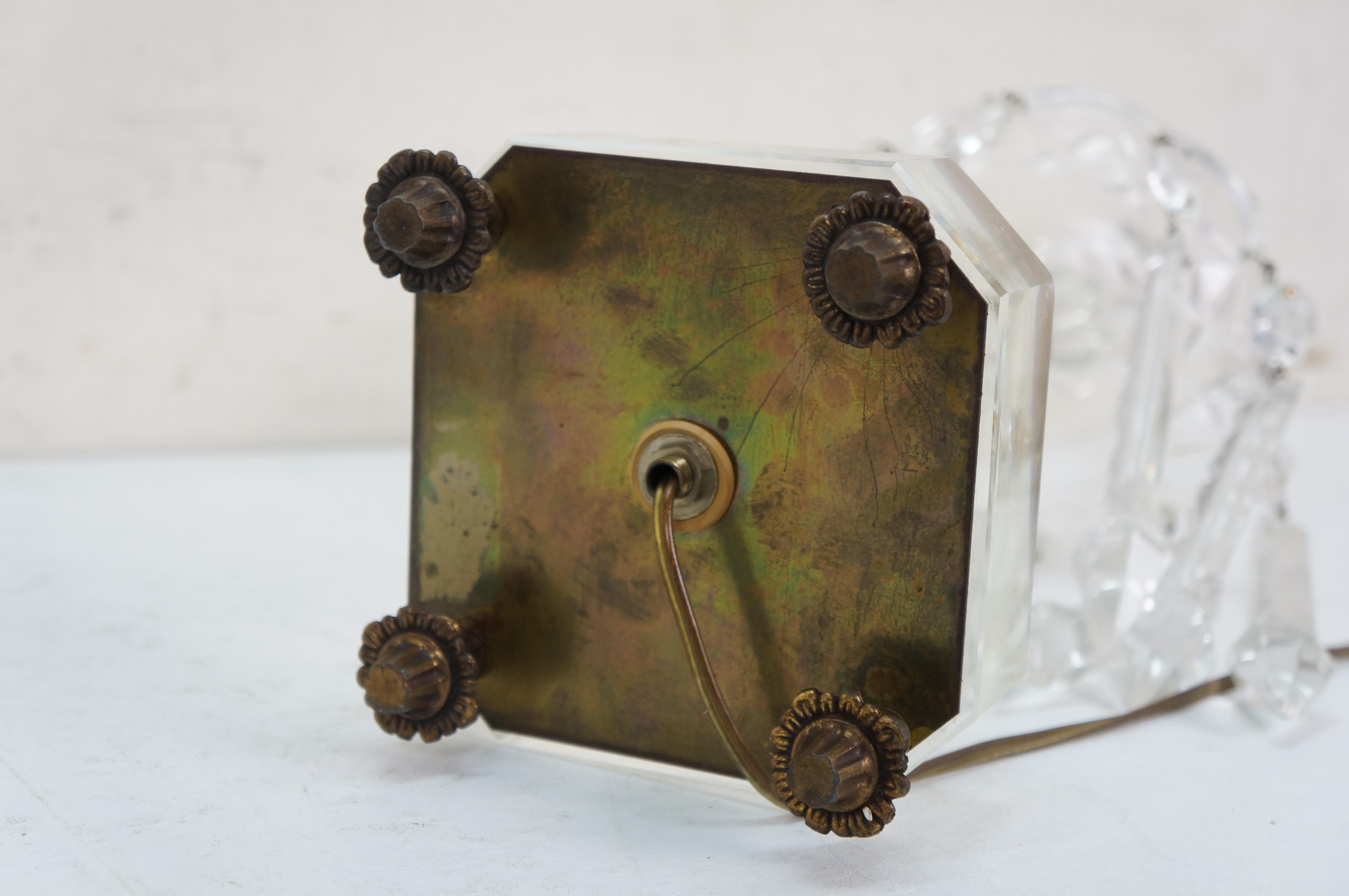 2 Lampade da tavolo Hollywood Regency con piedini a goccia in cristallo lustro 22