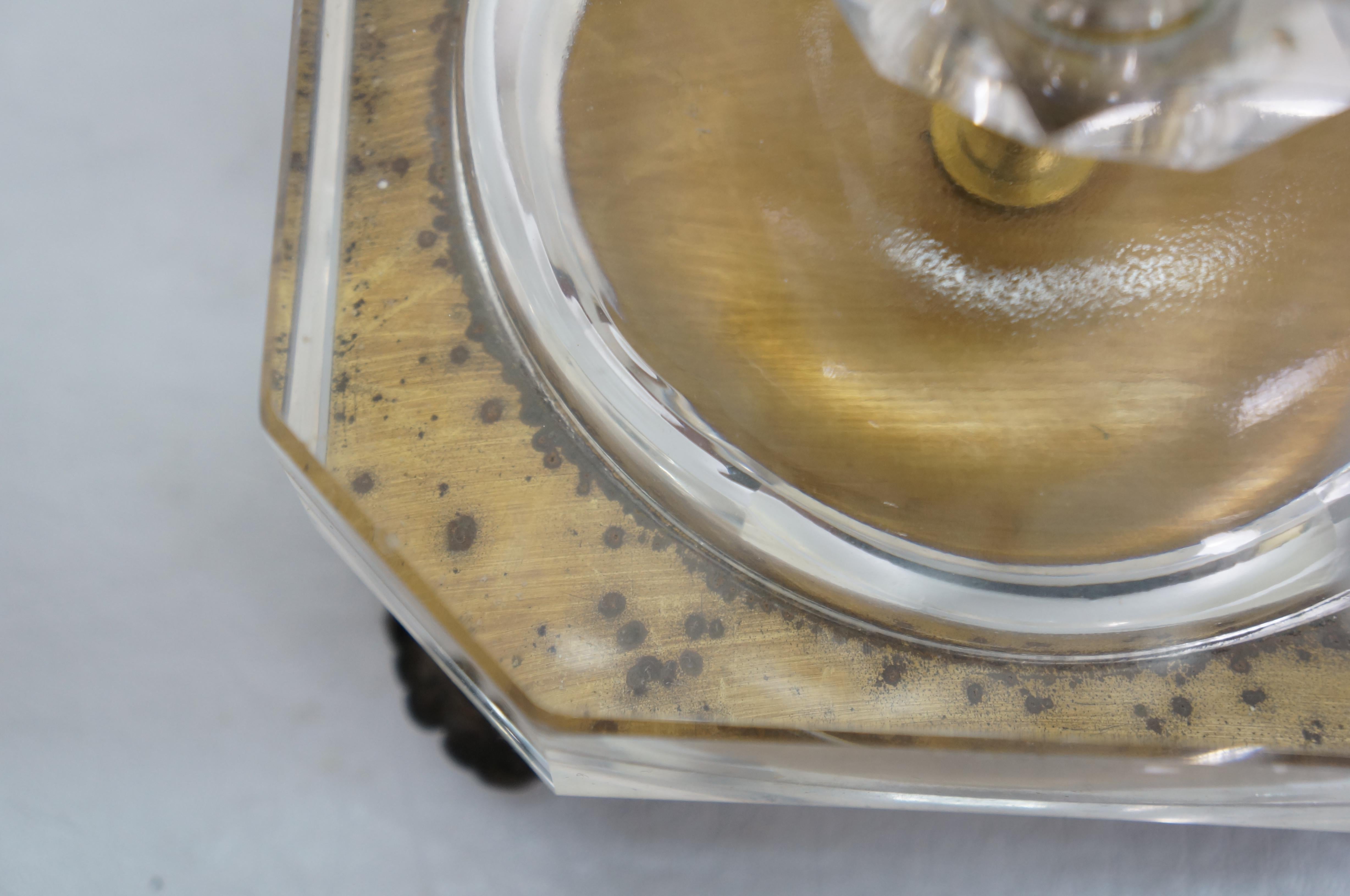 2 Lampade da tavolo Hollywood Regency con piedini a goccia in cristallo lustro 22