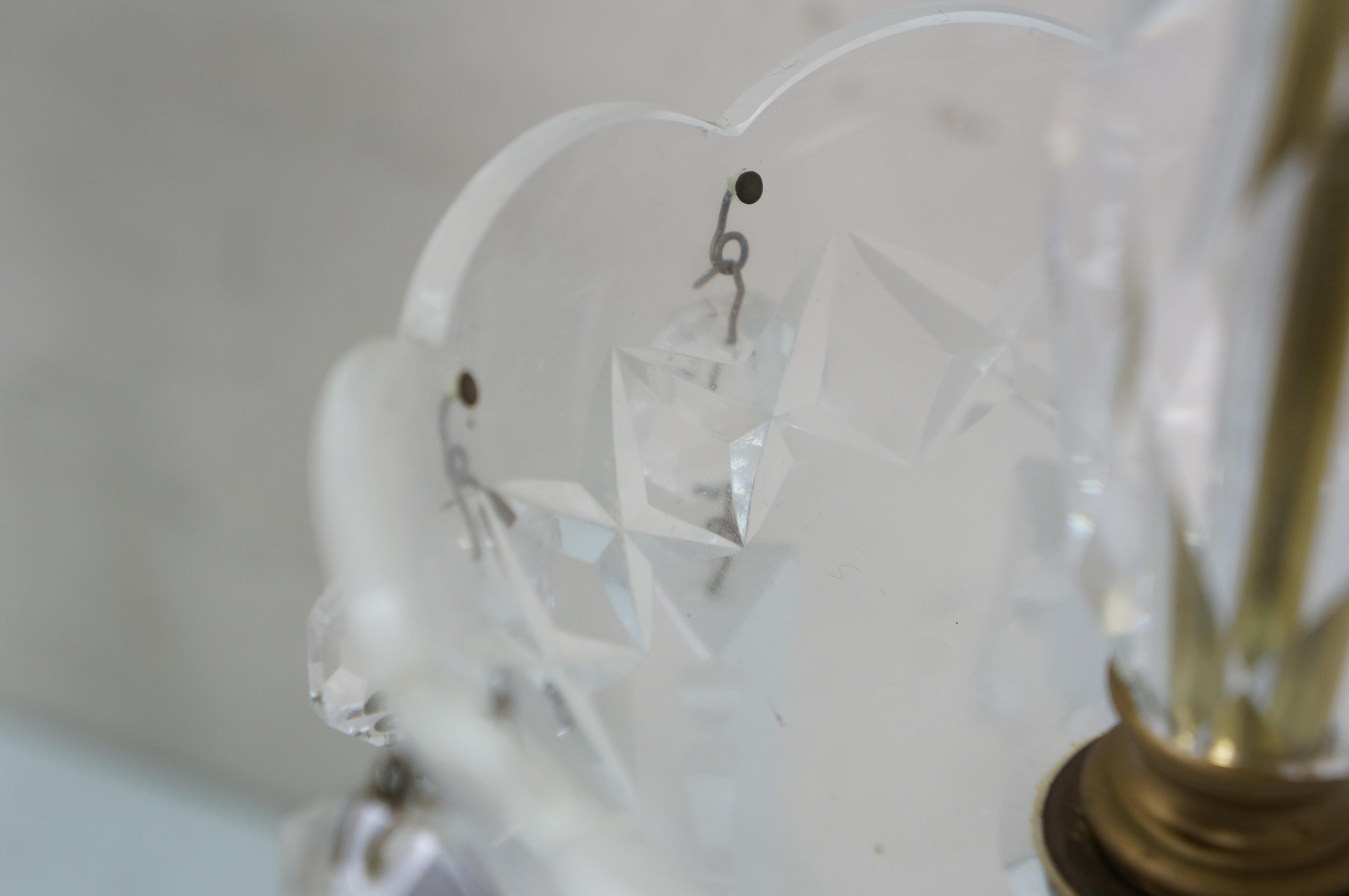 2 Lampade da tavolo Hollywood Regency con piedini a goccia in cristallo lustro 22