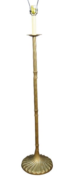 2 Hollywood Regency Twisted Brass Candlestick Library Floor Lamps 53"