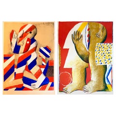 2 Horst Antes Color Lithographs, circa 1968