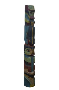 2 Hudson Bay Pacific Northwest Coast Native American Totem Pole Sculptures