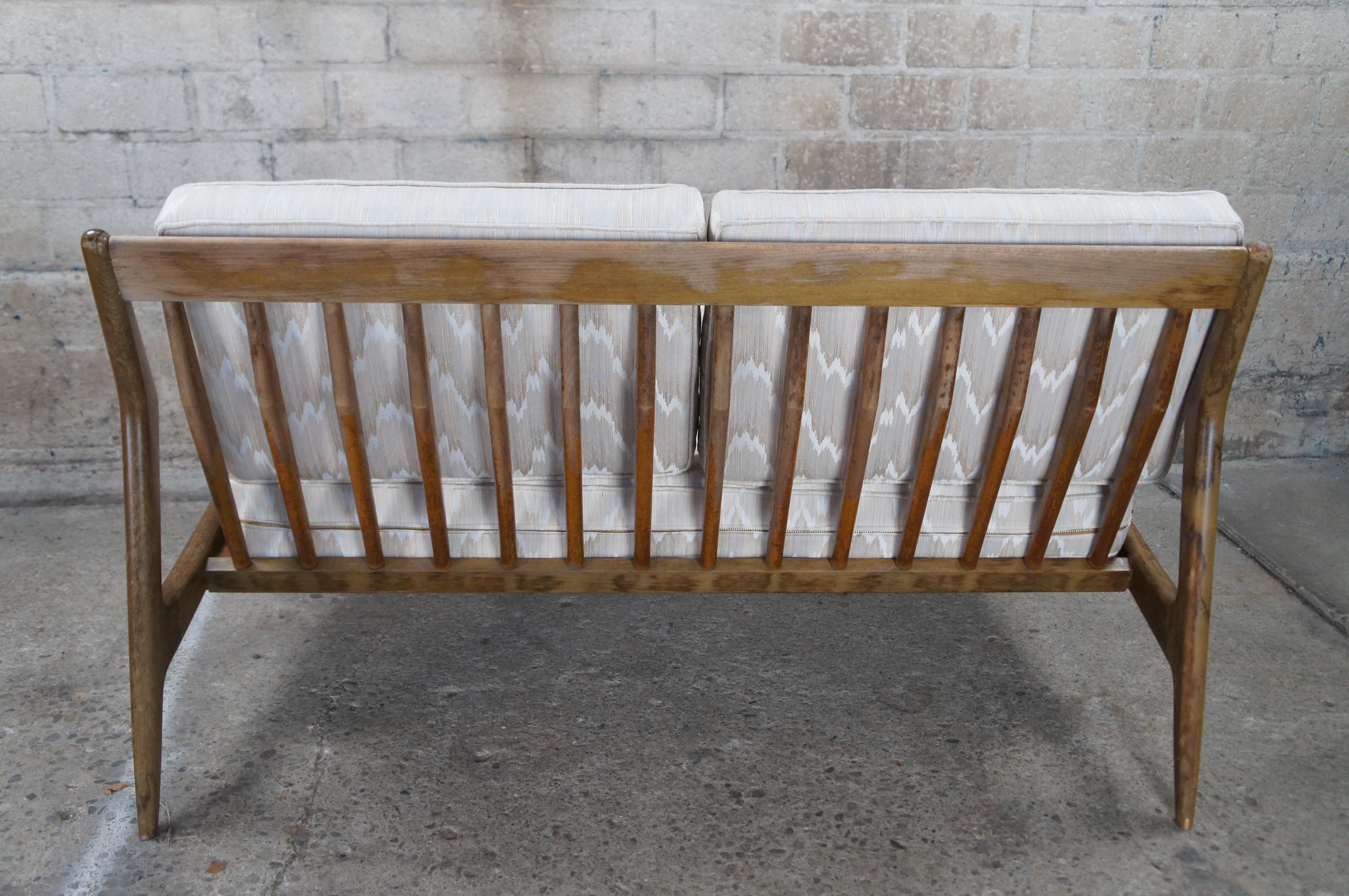 2 IB Koford Larsen Selig Danish Mid Century Modern Walnut Settee Sofa Love Seats en vente 4