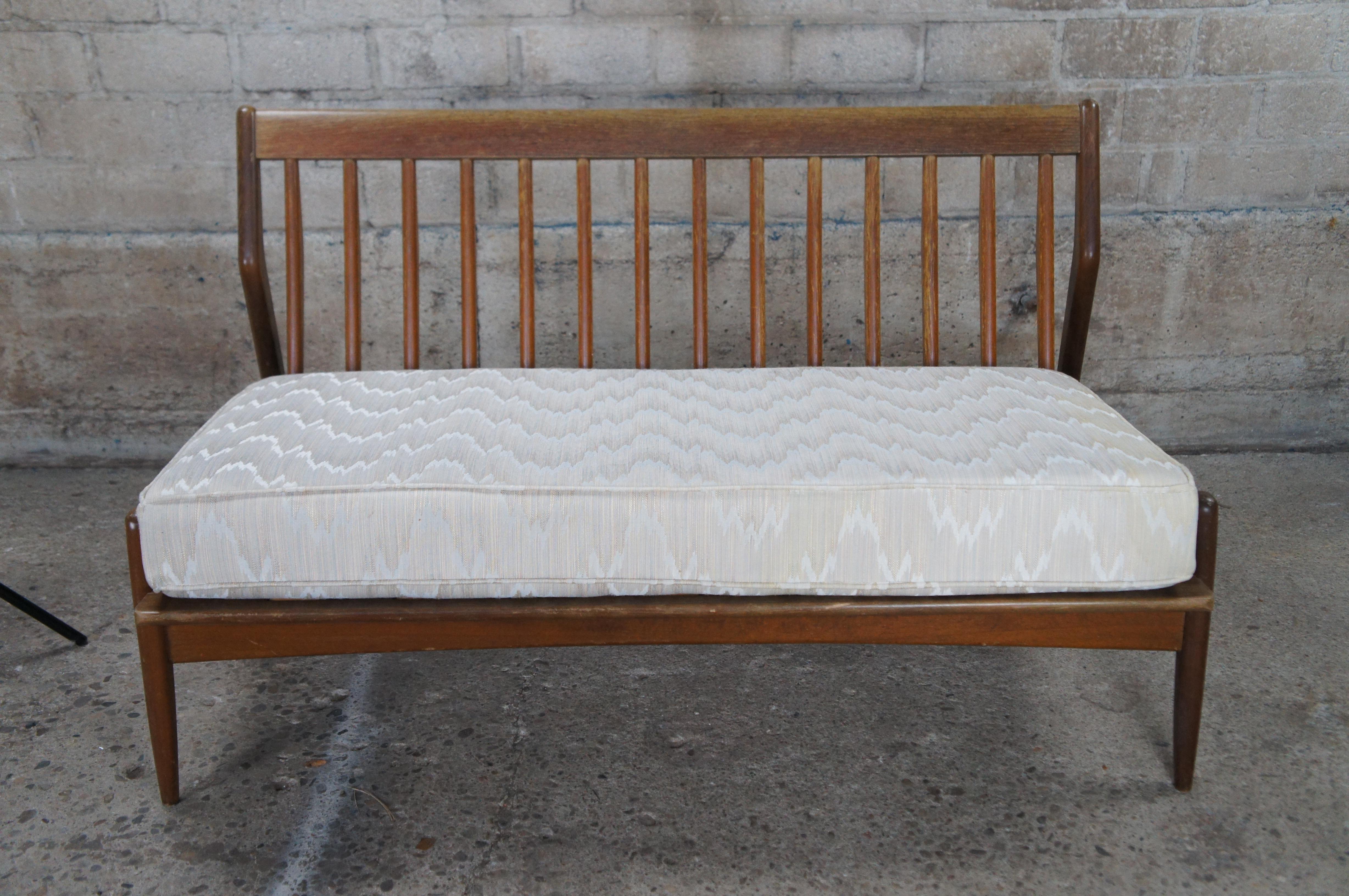 20ième siècle 2 IB Koford Larsen Selig Danish Mid Century Modern Walnut Settee Sofa Love Seats en vente