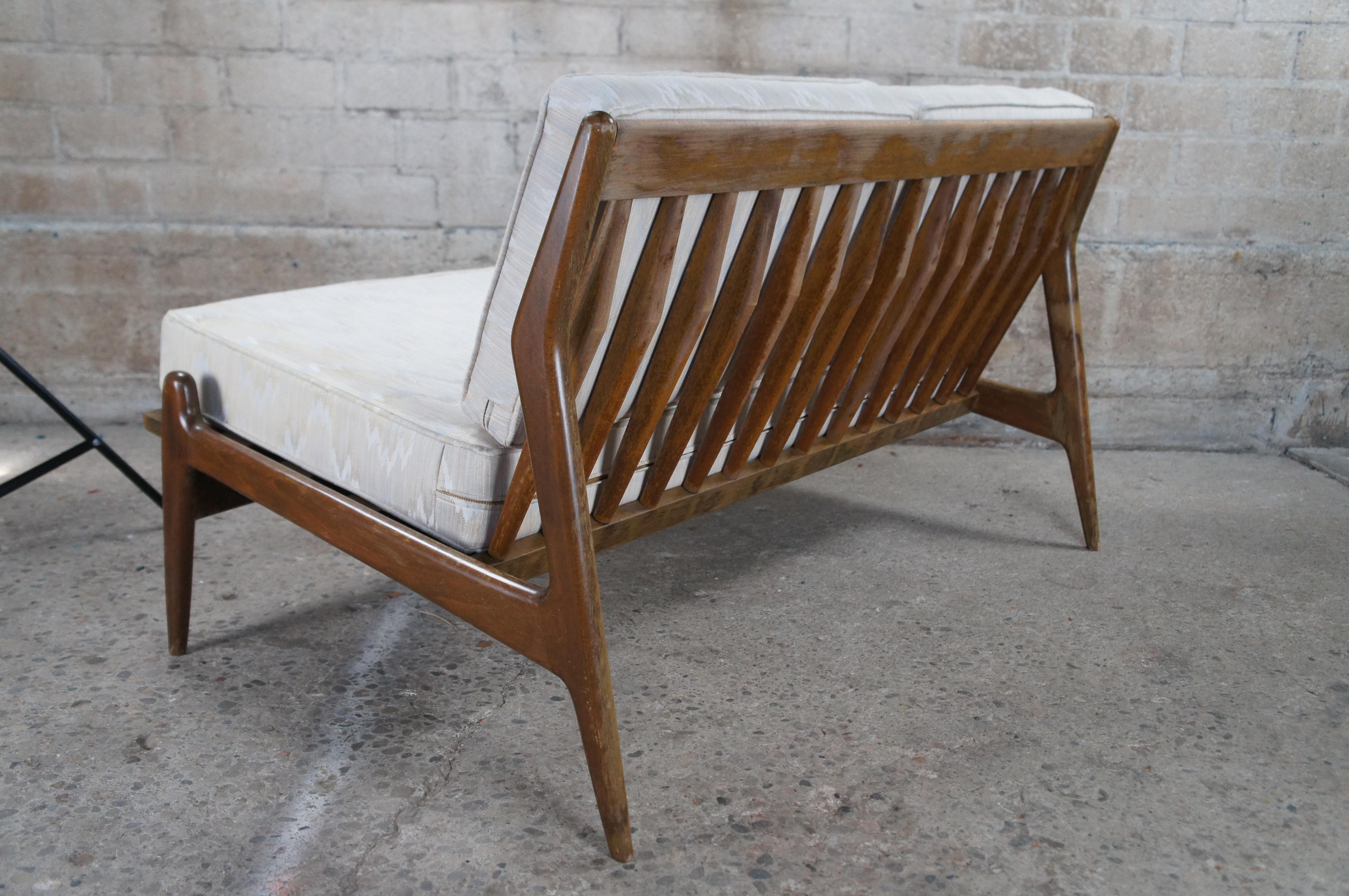 2 IB Koford Larsen Selig Danish Mid Century Modern Walnut Settee Sofa Love Seats en vente 3