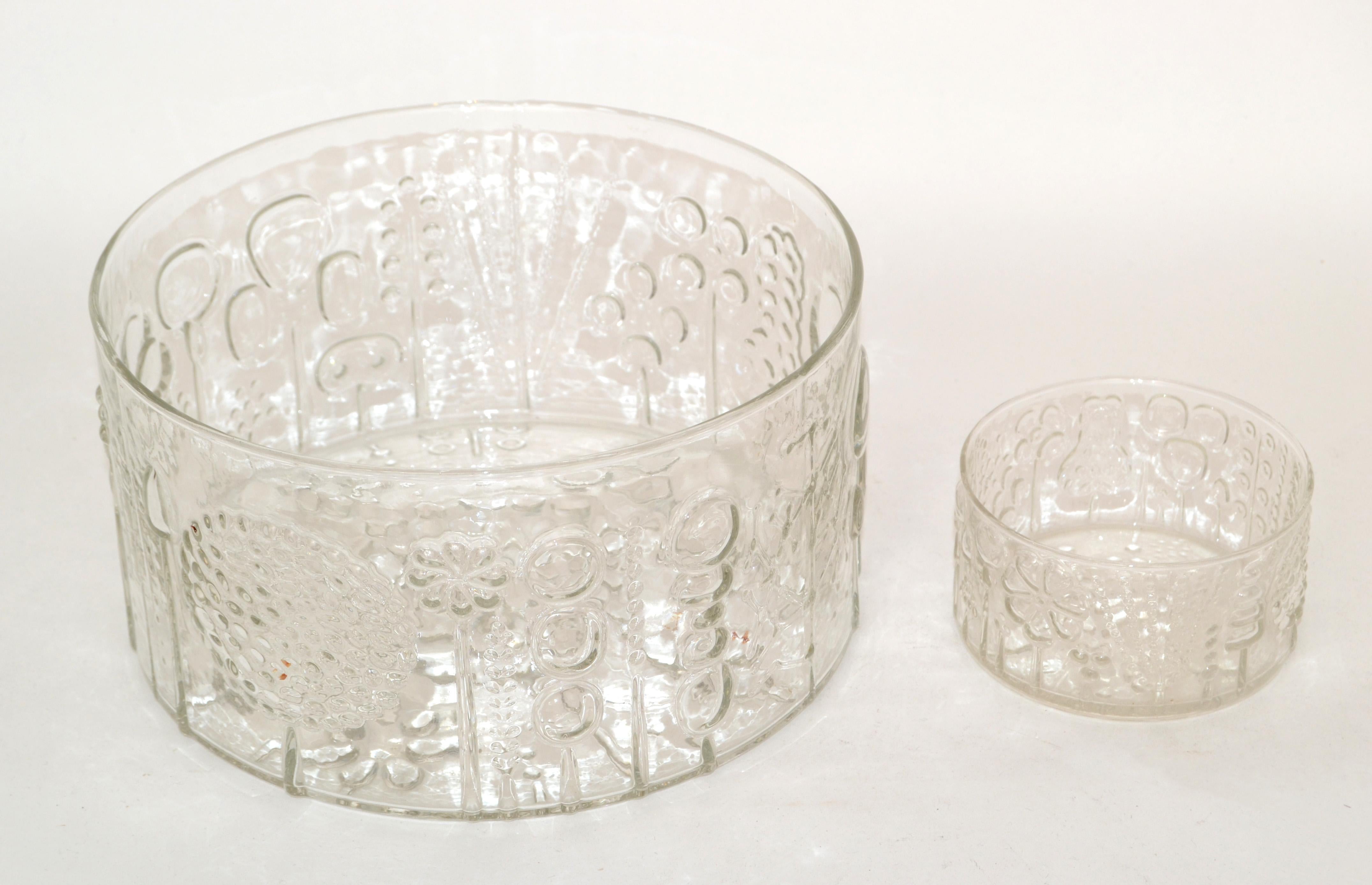 2 Iittala Nuutajarvi Oiva Toikka Flora Salza Bowl Serving For Sale 4