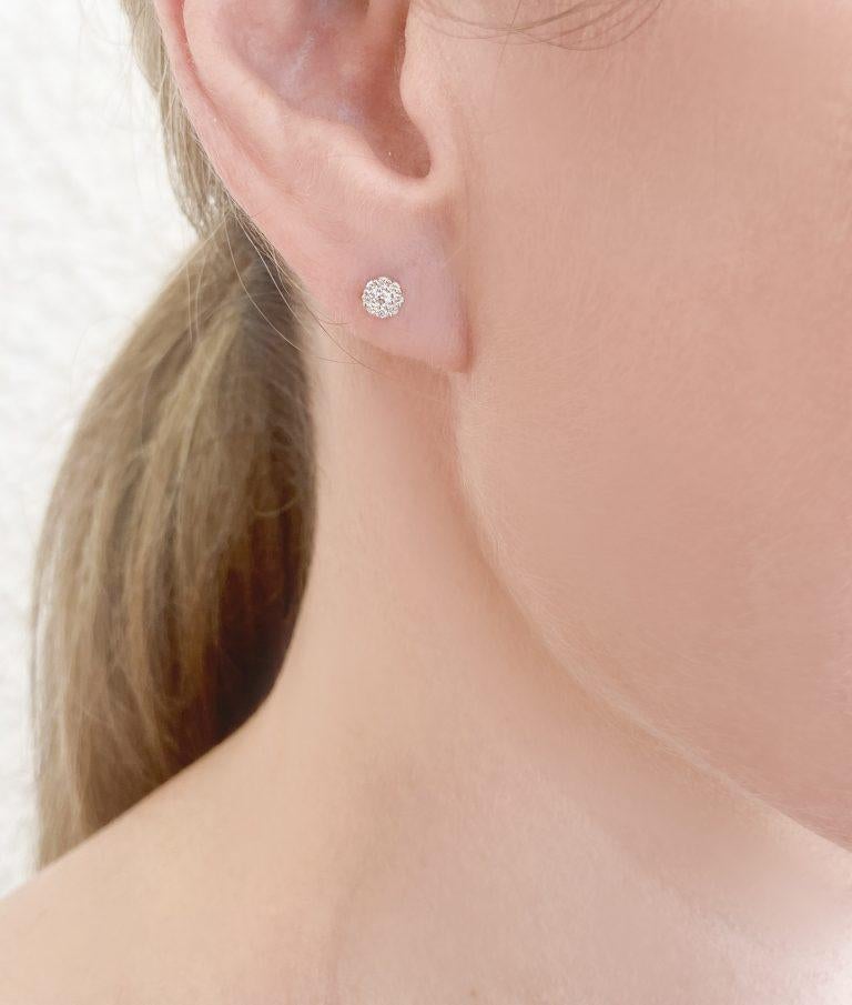 100% Recycled 14 K White Gold

Diamonds

Enamel

Two in one: The long part of the earring is Removable- Detachable, allowing a beautiful pair gold diamond studs to be used on casual, sport outfits.

Size: 5cm/1,96 inches

Size of round stud: