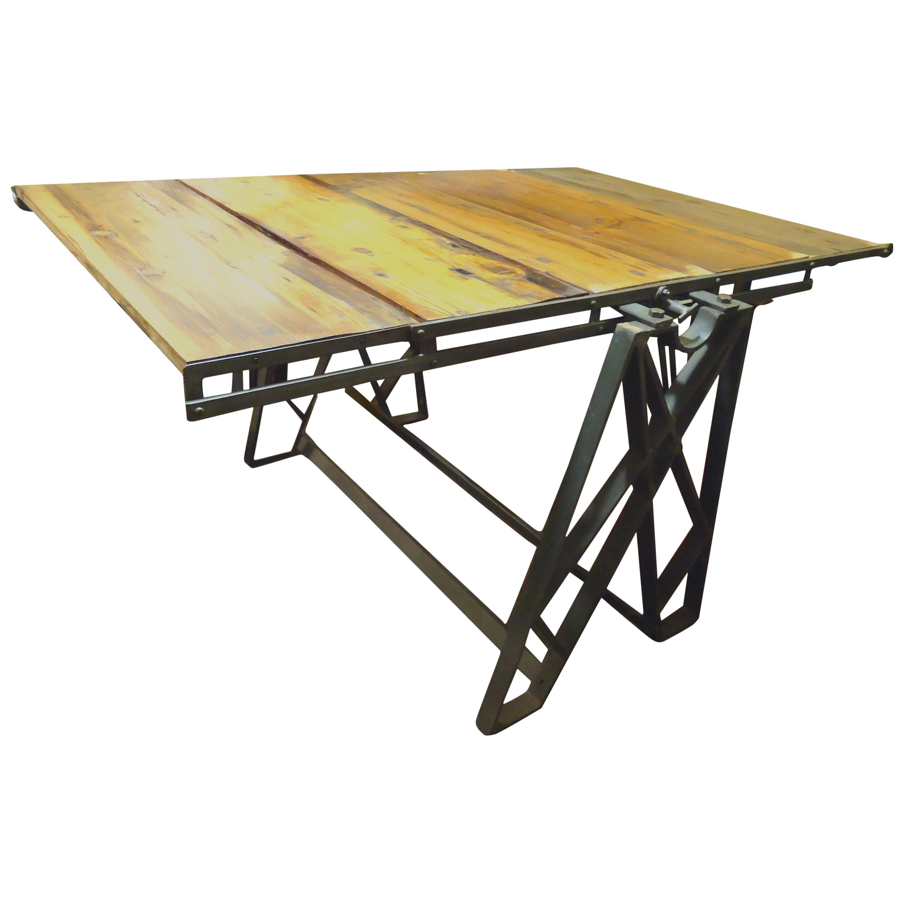 2-in-1 Industrial Bookcase or Dining Table
