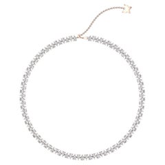 Collier ras du cou 2 en 1 en or rose 18 carats avec diamants en forme de poire.