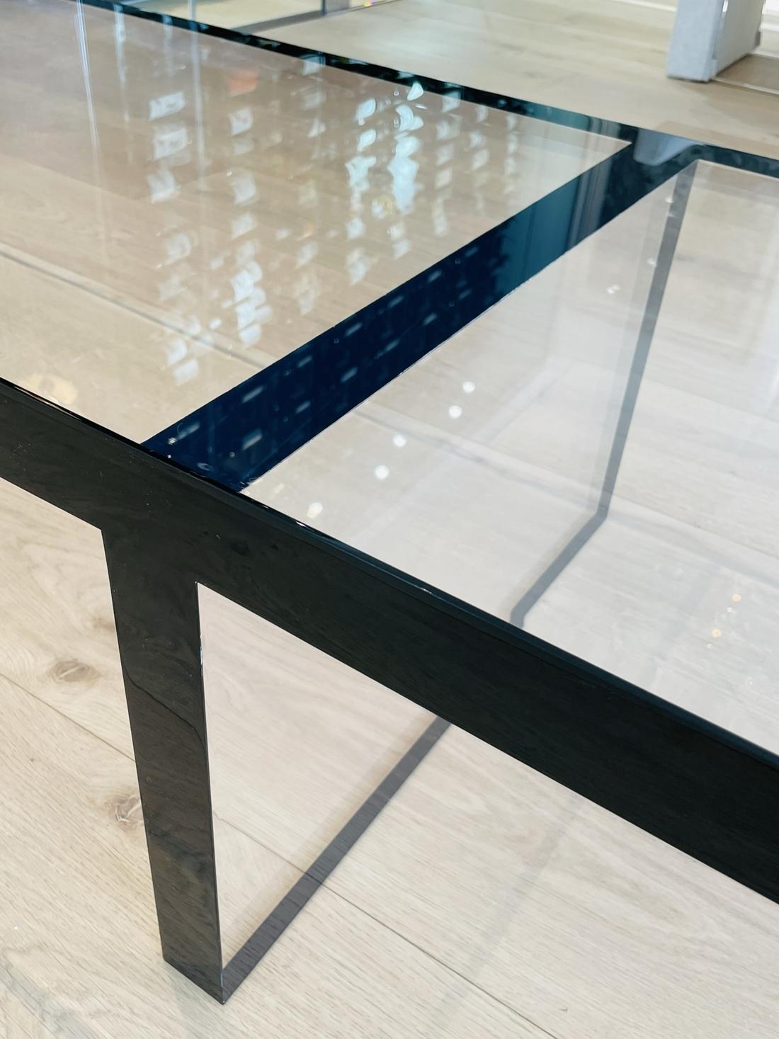 Lucite Coffee Table / Bench in Clear & Black Lucite by Amparo Calderon Tapia For Sale 9