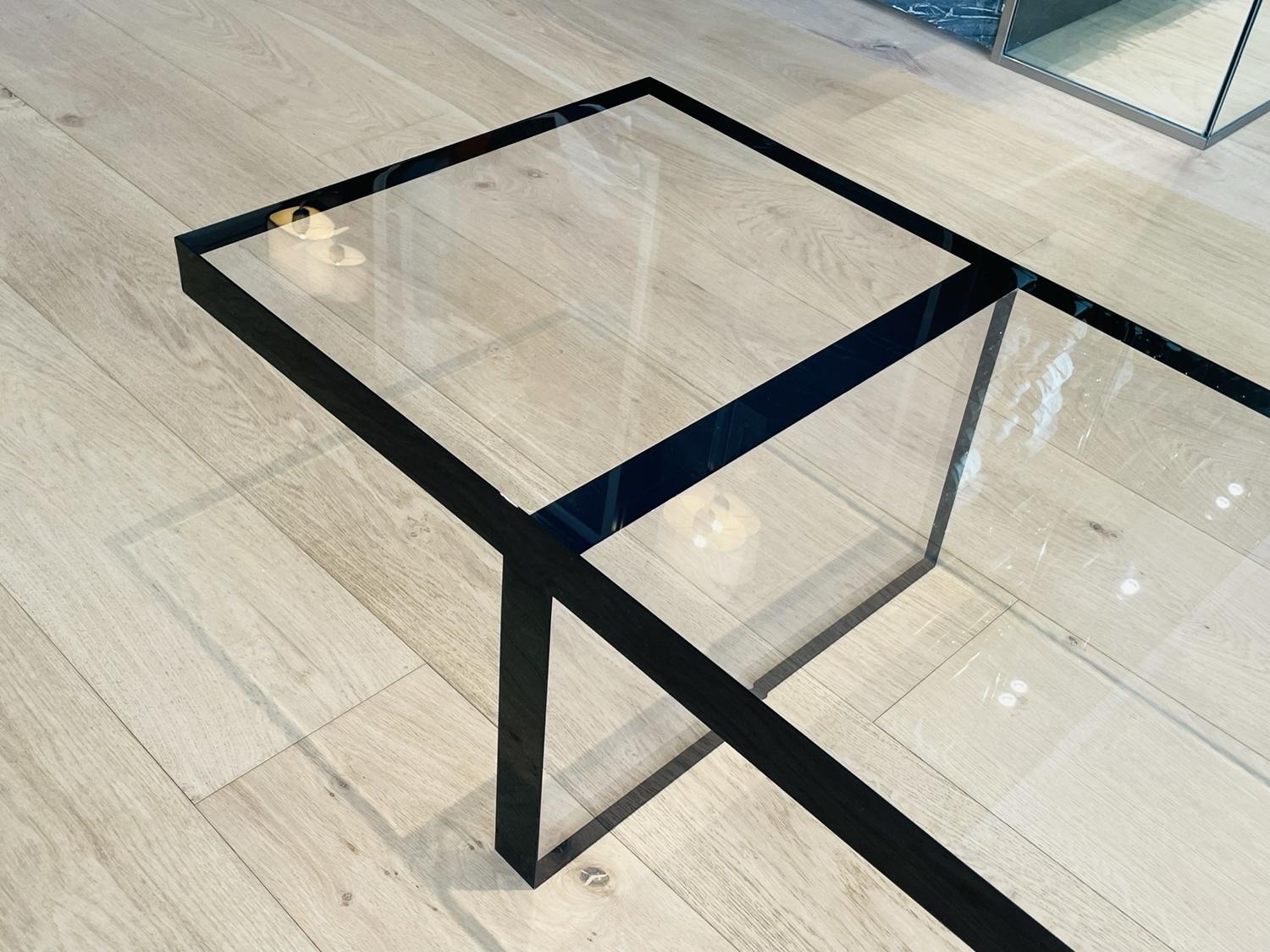 Lucite Coffee Table / Bench in Clear & Black Lucite by Amparo Calderon Tapia For Sale 11