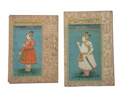(2) Indian miniature portraits of noble figures, 18th c.