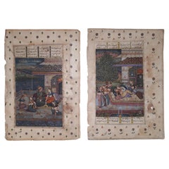 2 indische Miniaturen, 19. Jahrhundert