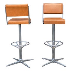 Retro 2 Industrial, 'mancave' Very Comfortable Swivel Barstools 1970's, Belgium