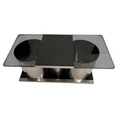 Stainless Steel & Glass Coctail Tables by Lodovico Acerbis, Acerbis Italy 1970