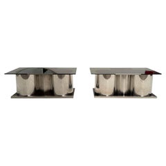 2 Inox & Glass Coffeetables by Lodovico Acerbis for Acerbis Italy Circa 1970