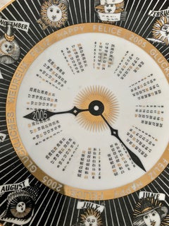 2 Plato Calendario Porcelain Plates signed and numbered Fornasetti from Italy