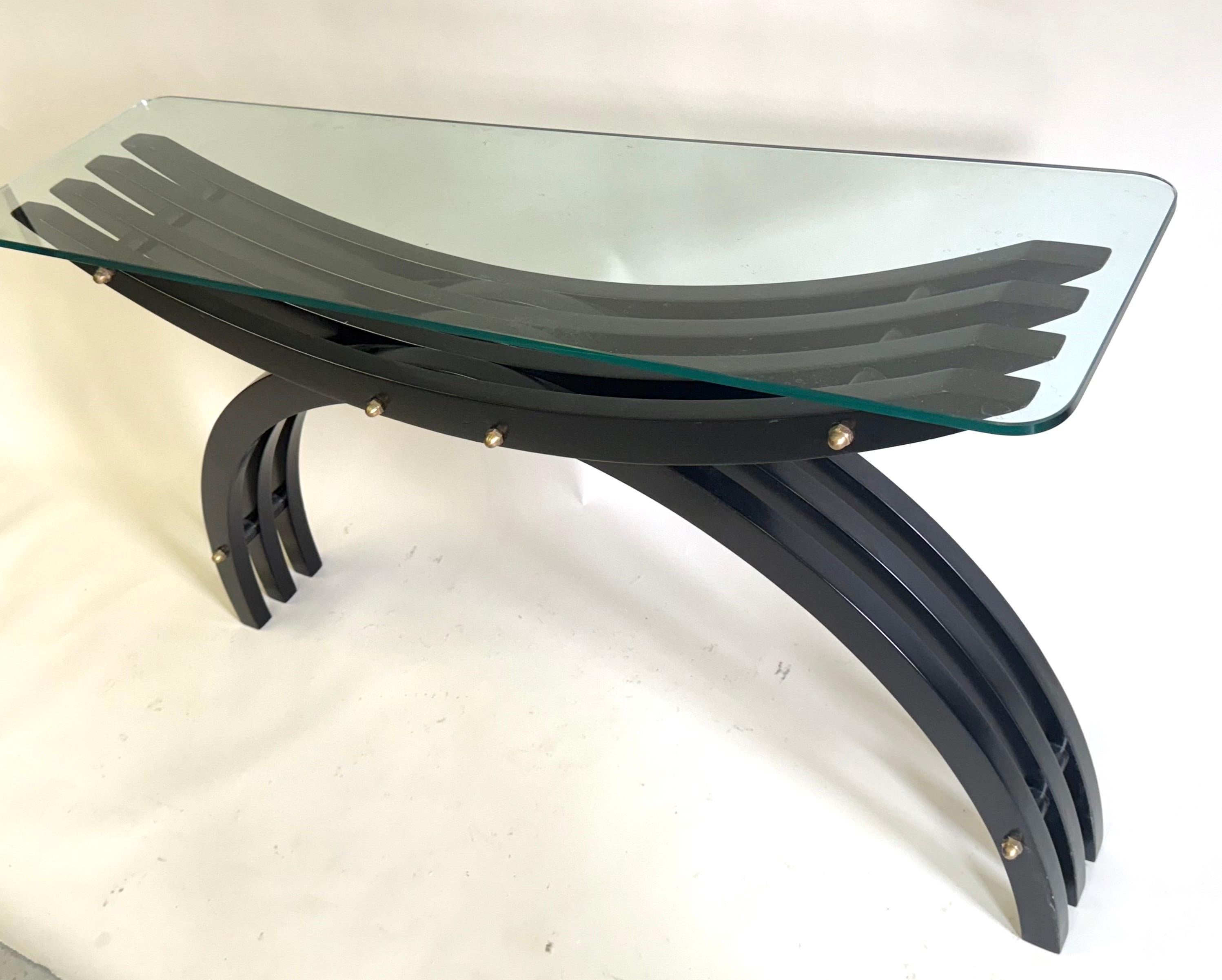 2 Italian Mid-Century Consoles / Sofa Tables in the style of Carlo Mollino, 1950 (Italienisch) im Angebot