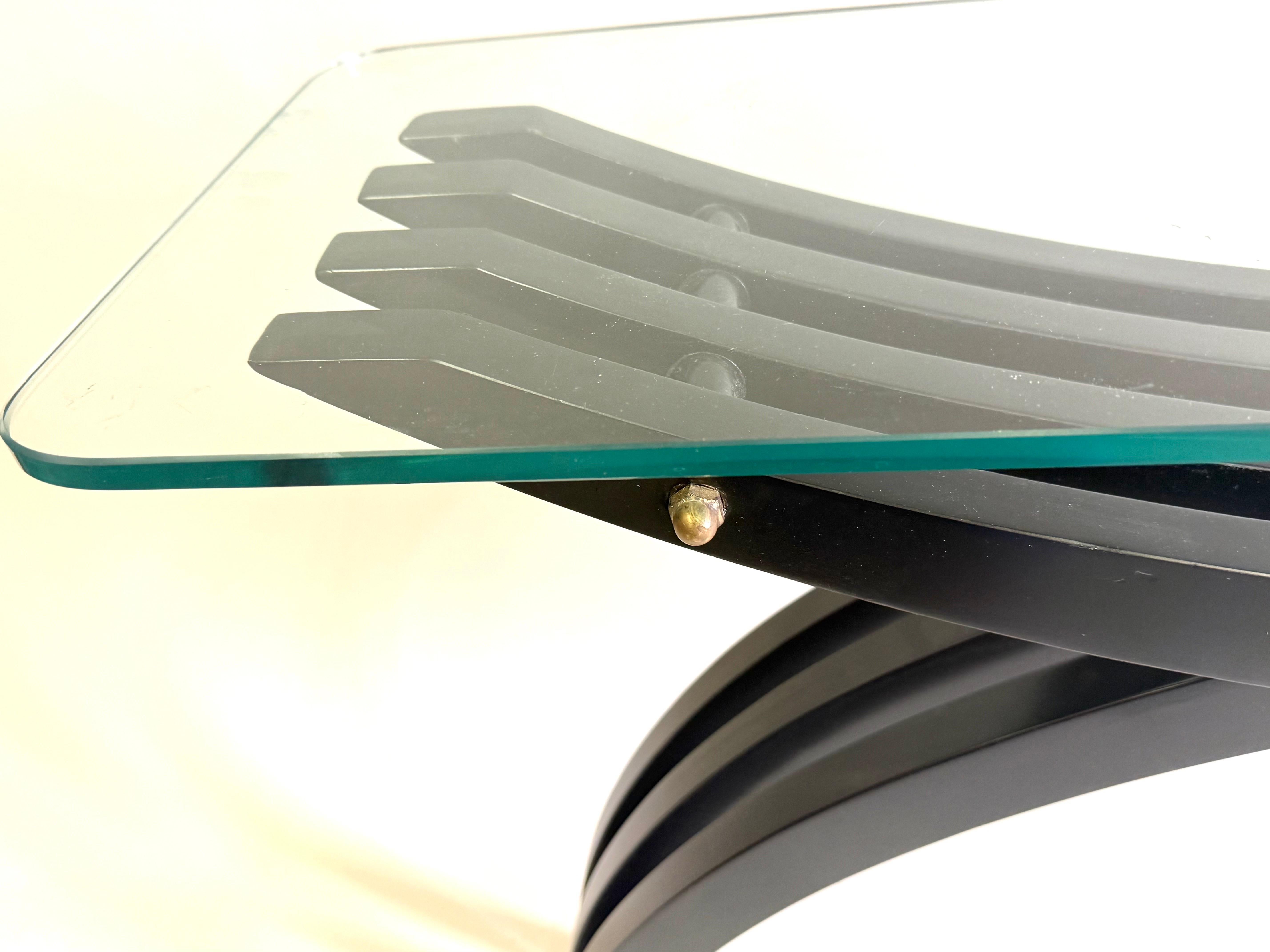 2 Italian Mid-Century Consoles / Sofa Tables in the style of Carlo Mollino, 1950 (Messing) im Angebot